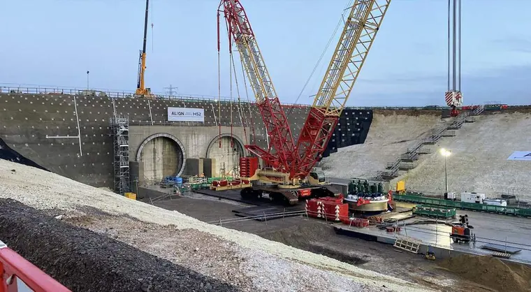 HS2 tunnel portal construction site